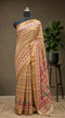 Elegant Beige Pure Semi Tussar Silk Saree