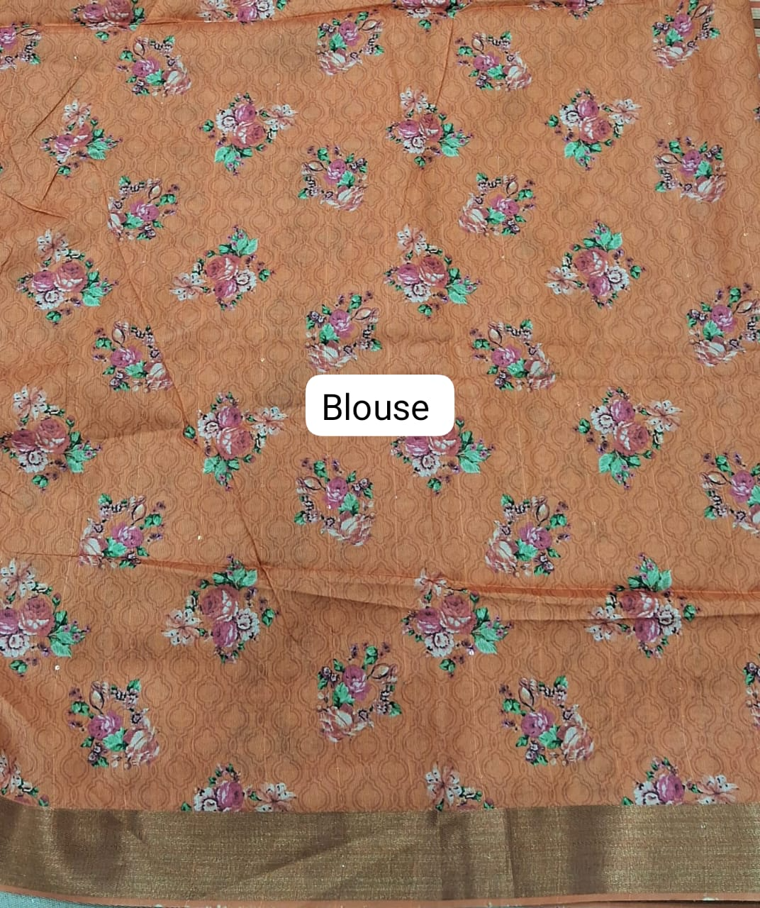 Peach Semi Tussar Saree Blouse