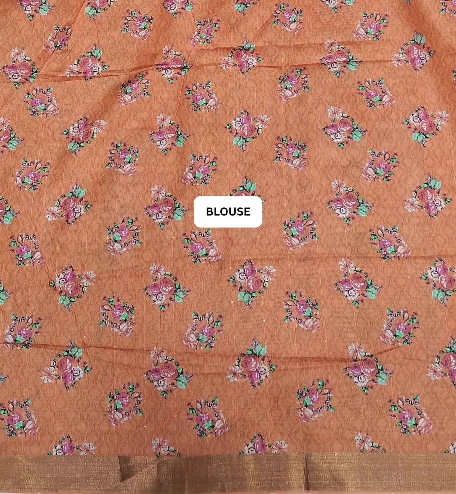 Peach Semi Tussar Saree blouse