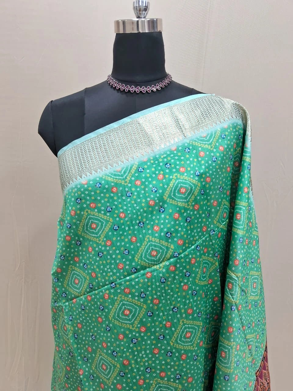 Sea Green Semi Tussar Saree  