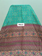 Sea Green Semi Tussar Saree pallu