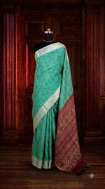 Sea Green Semi Tussar Saree