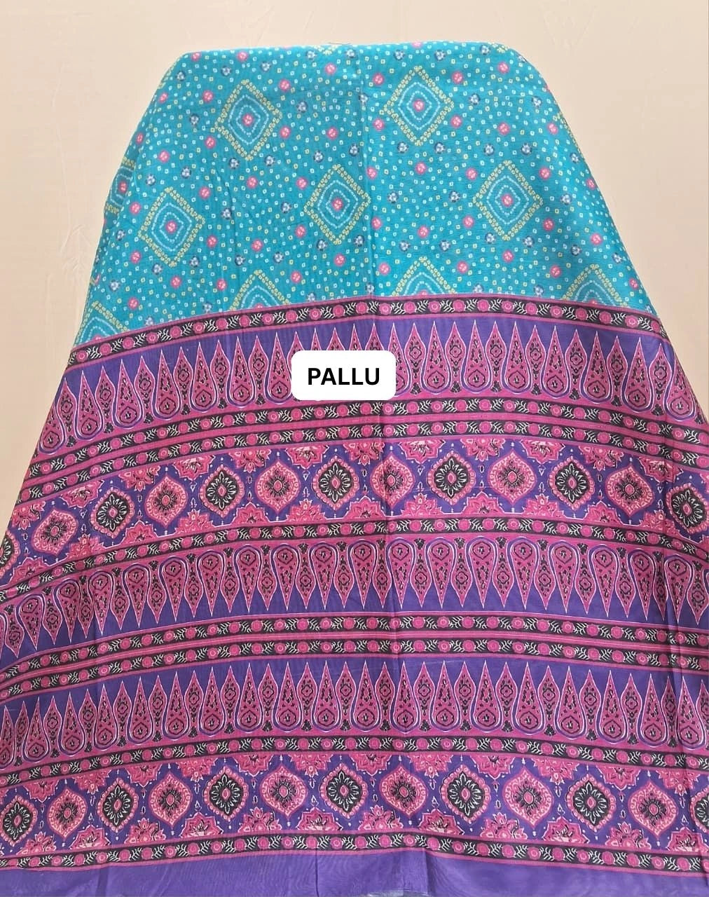 Traditional Sky Blue Semi Tussar Saree PALLU