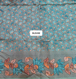 Sky Blue Semi Tussar Saree blouse