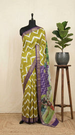 Olive Green Semi Tussar Saree