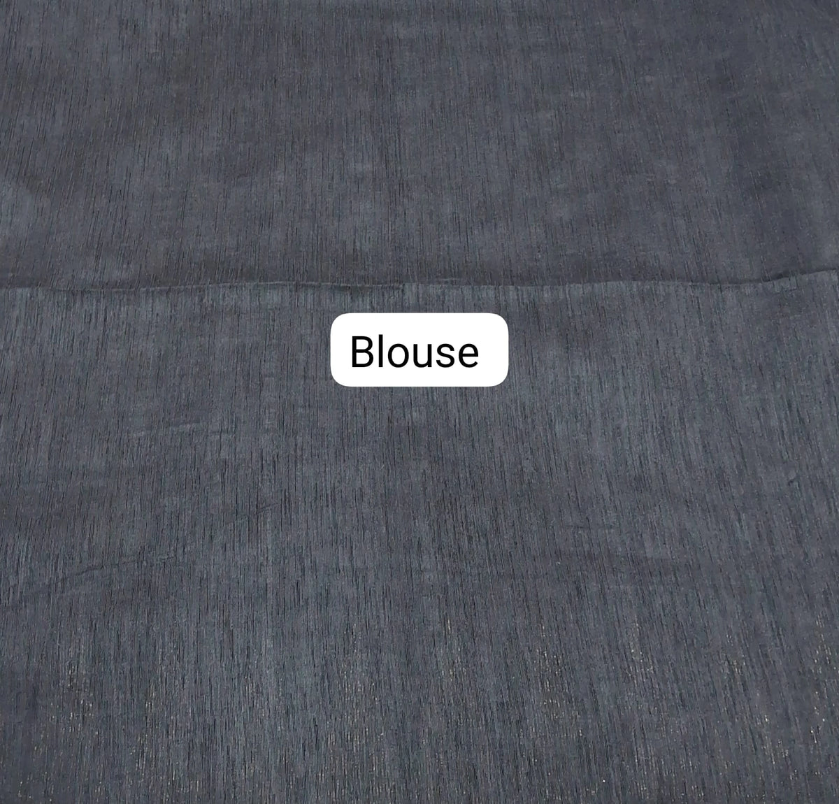 Black Plain Semi Tussar Saree Blouse