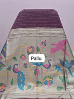 Dark Brown Semi Tussar Saree Pallu
