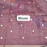 Dark Brown Semi Tussar Saree Blouse