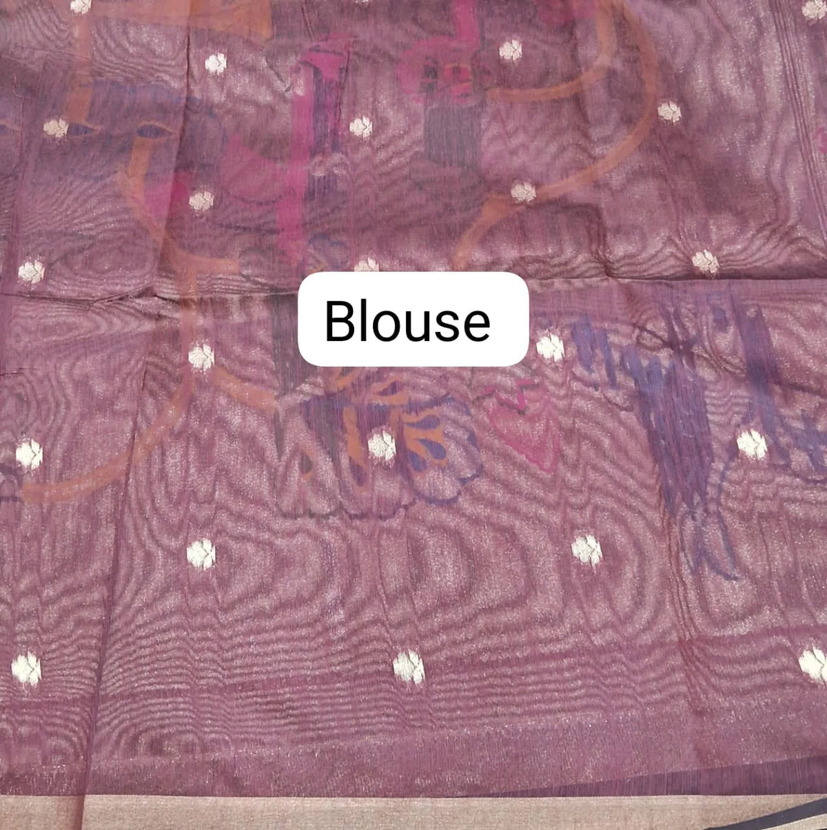 Dark Brown Semi Tussar Saree Blouse