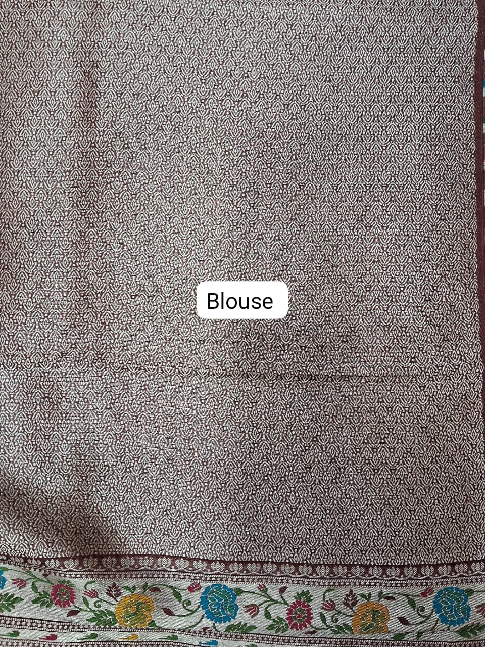 Chocolate Brown Tussar Georgette Saree Blouse