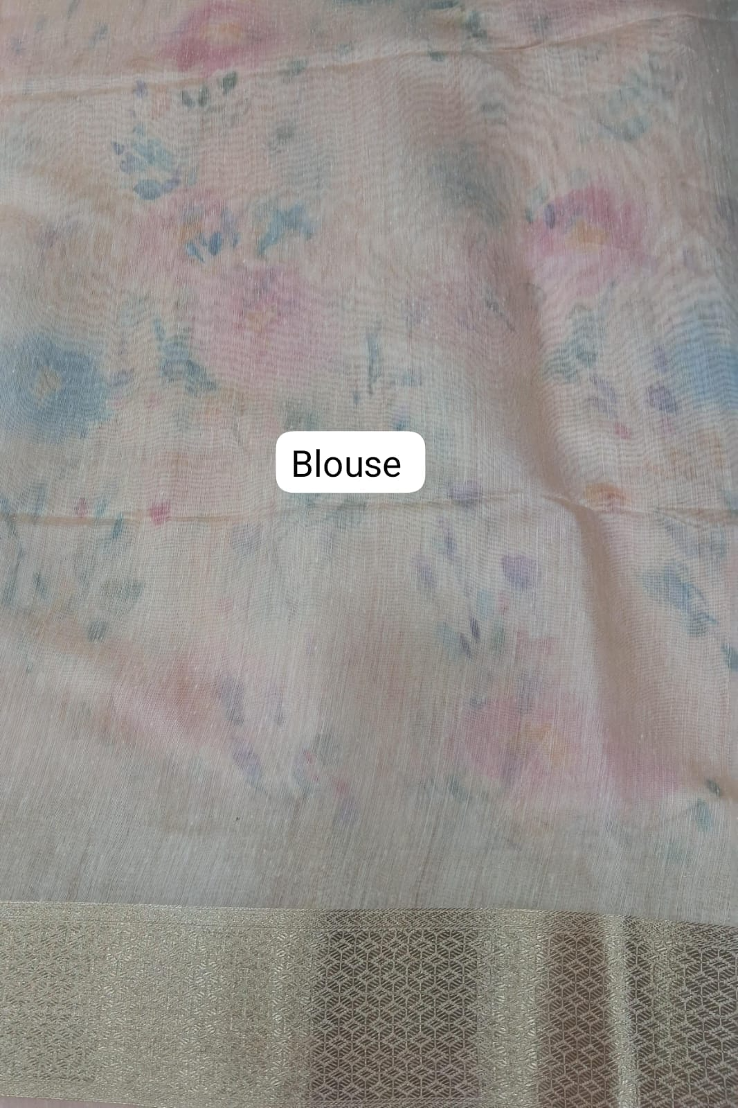 Cream Semi Tussar Saree Blouse