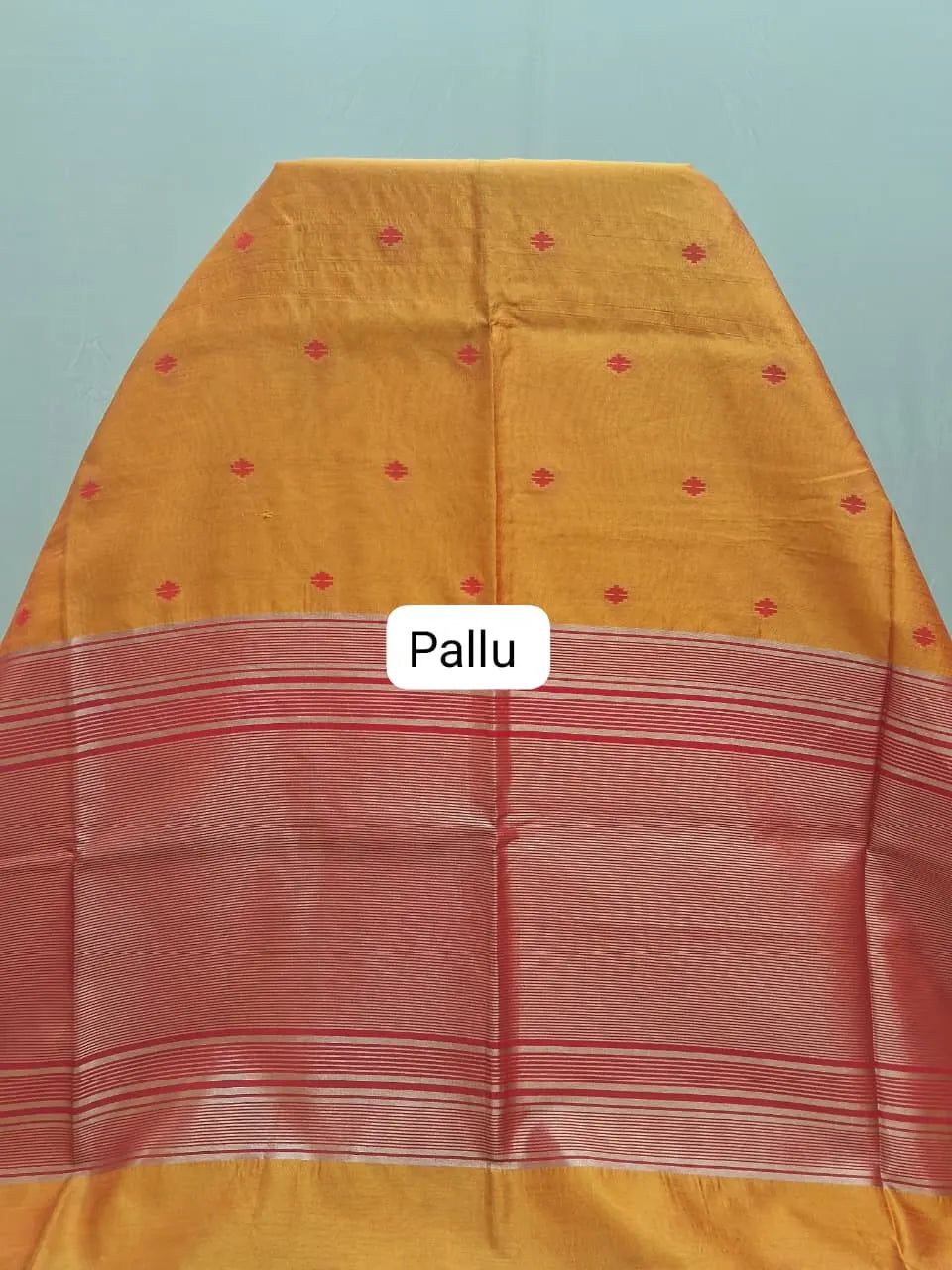 Mango Yellow Woven Tussar Saree Pallu