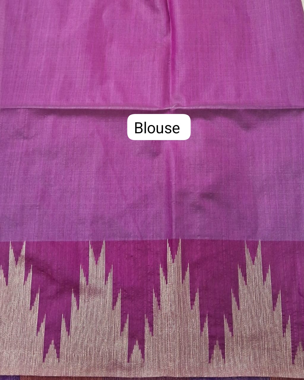 White Woven Tussar Saree blouse