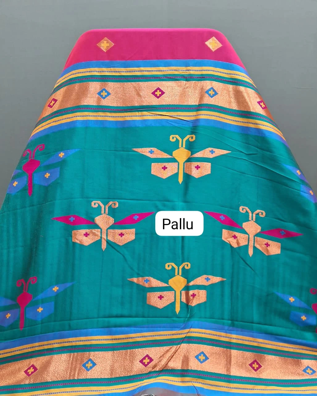 Rani Pink Woven Tussar Saree Pallu