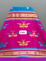Caribbean Blue Woven Tussar Saree Pallu