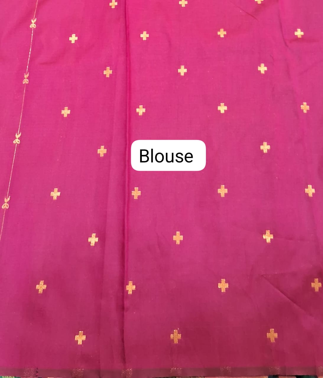 Teal Blue Woven Tussar Saree Blouse