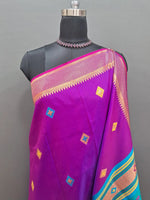 Purple Woven Tussar Saree 1