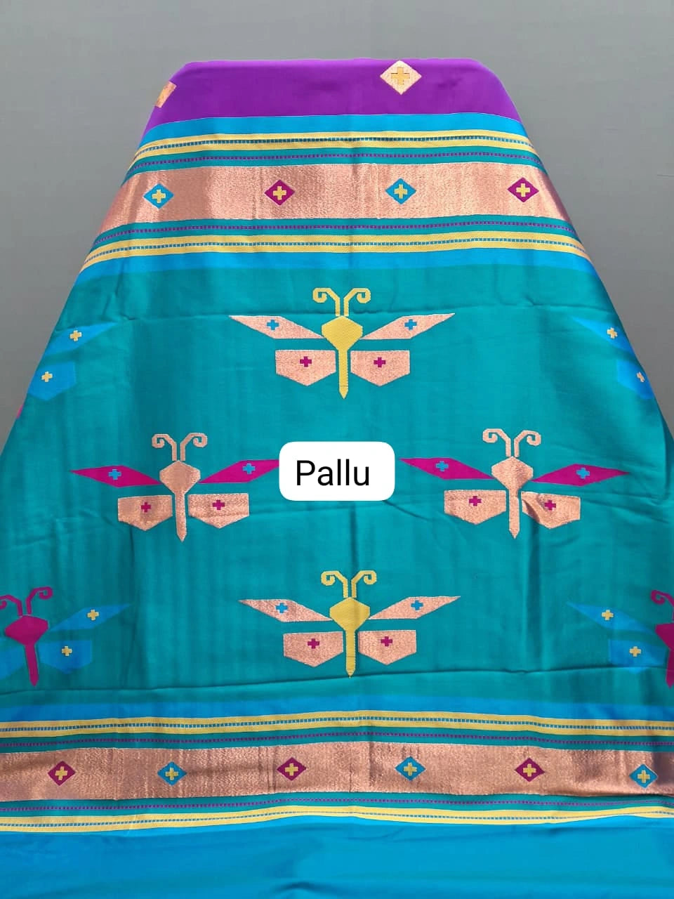 Purple Woven Tussar Saree Pallu