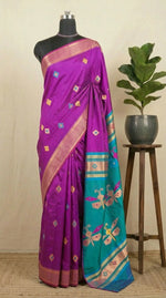 Purple Woven Tussar Saree