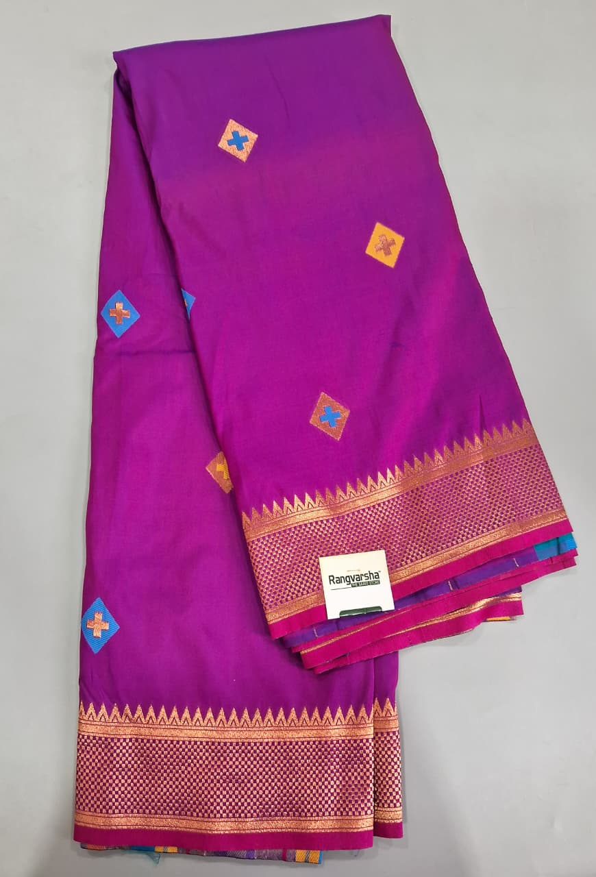 Purple Woven Tussar Saree