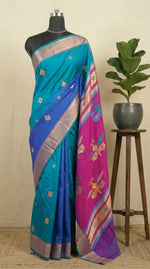 Rama Green Woven Tussar Saree