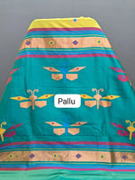 Lemon Yellow Woven Tussar Saree Pallu