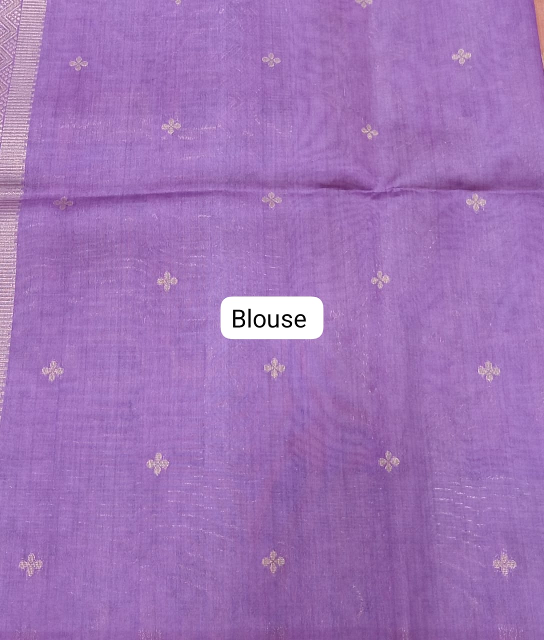 Peach Woven Tussar Saree Blouse