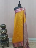 Mango Yellow Tussar Saree