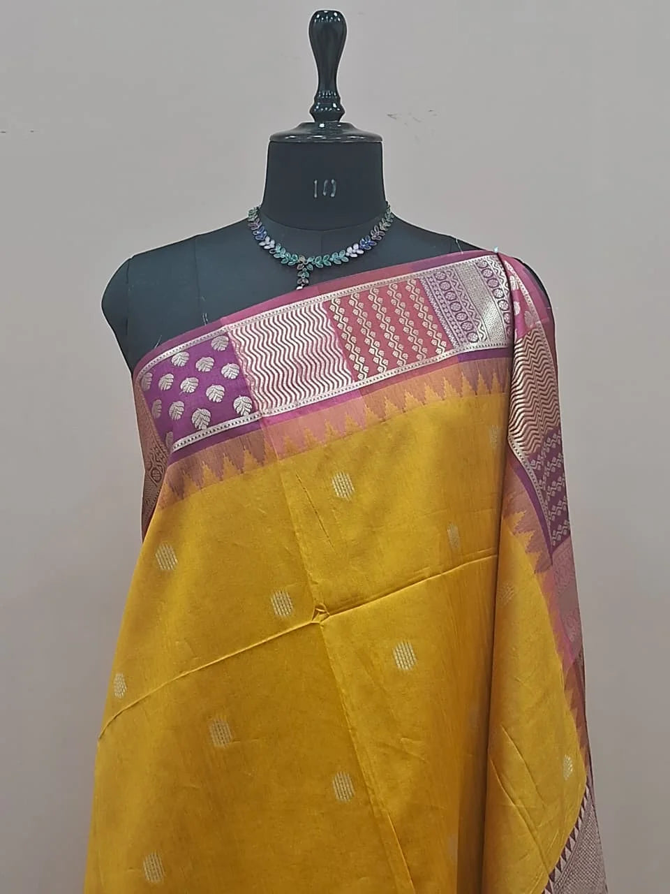 Mango Yellow Tussar Saree 1