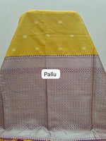 Mango Yellow Tussar Saree Pallu