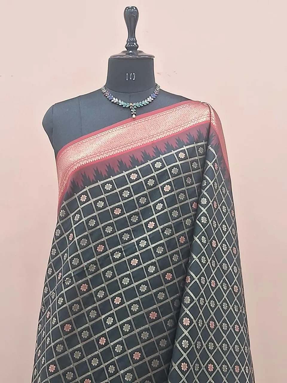 Black Tussar Saree 1