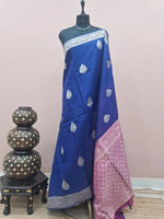 Navy Blue Tussar Saree