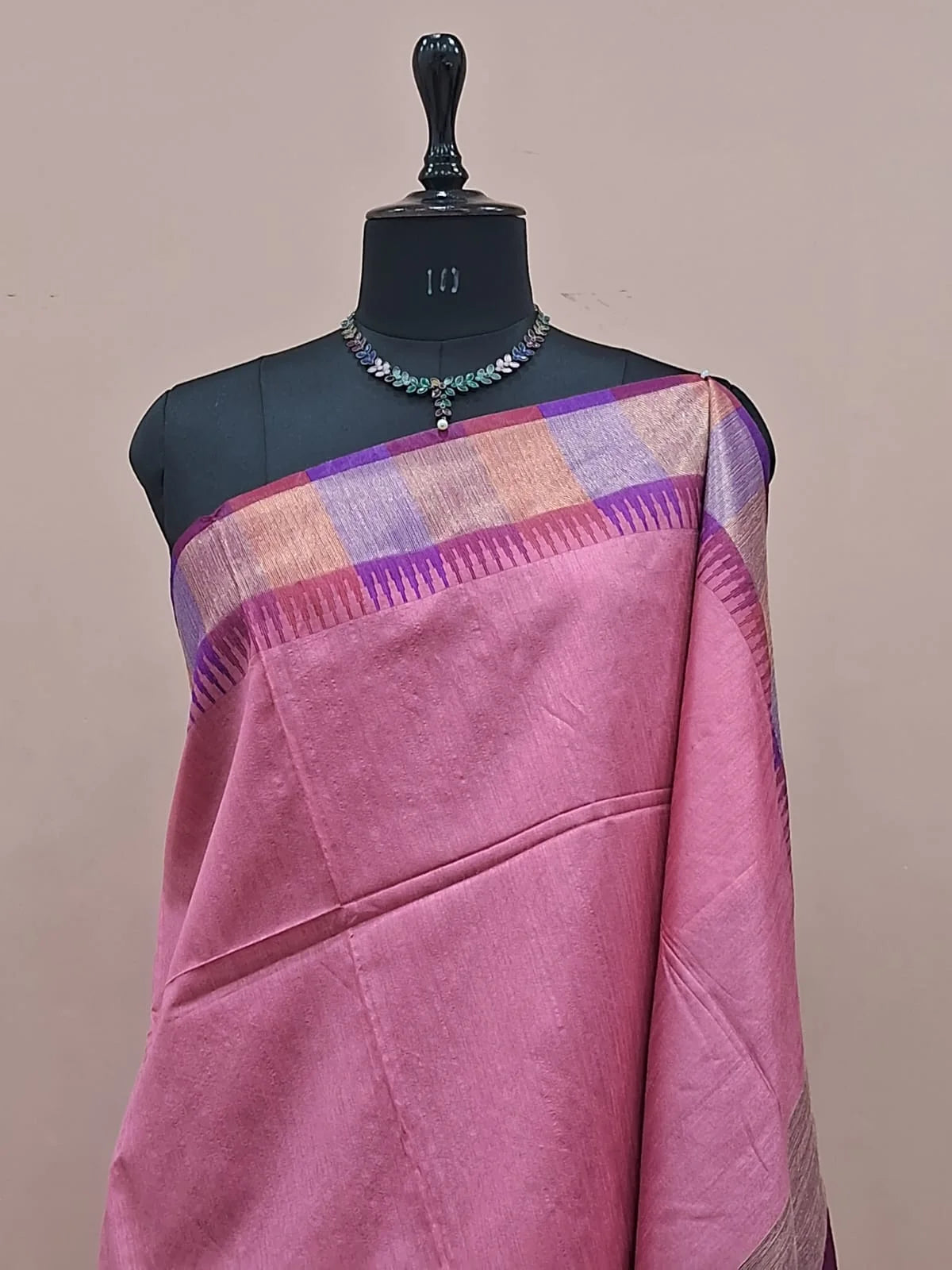 Light Pink Tussar Saree 1