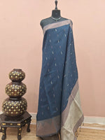 Dark Elephant Grey Tussar Saree 