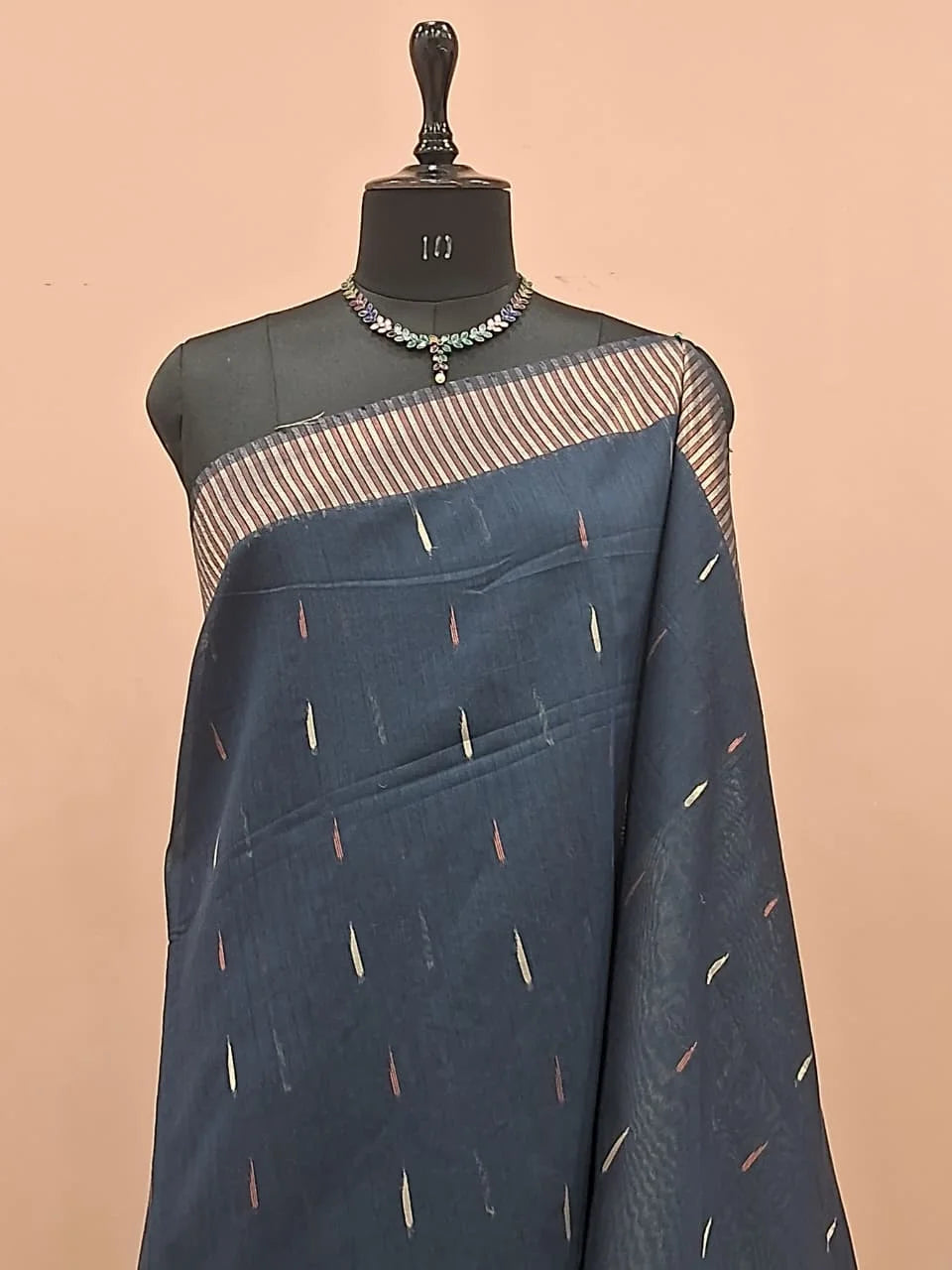 Dark Elephant Grey Tussar Saree 1