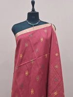 Reddish Pink Tussar Saree 1