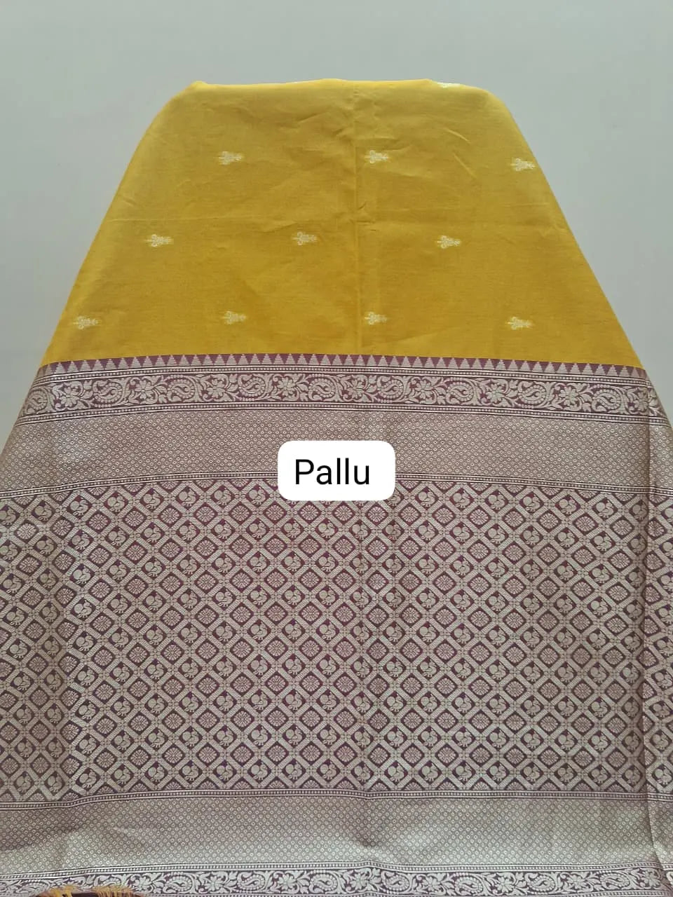 Yellow Tussar Saree Pallu