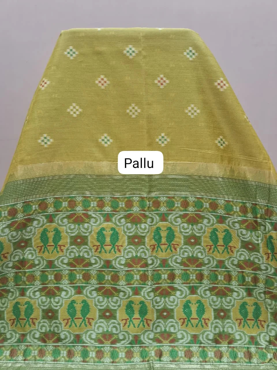 Light Yellow Tussar Saree Pallu