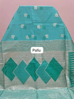Sky Blue Tussar Saree Pallu