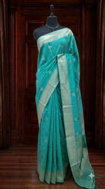 Sky Blue Tussar Saree