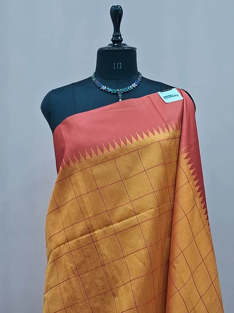 Mustard Yellow Tussar Saree 1