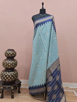 Baby Blue Tussar Saree
