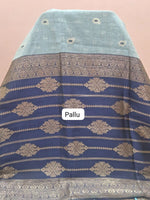 Baby Blue Tussar Saree pallu