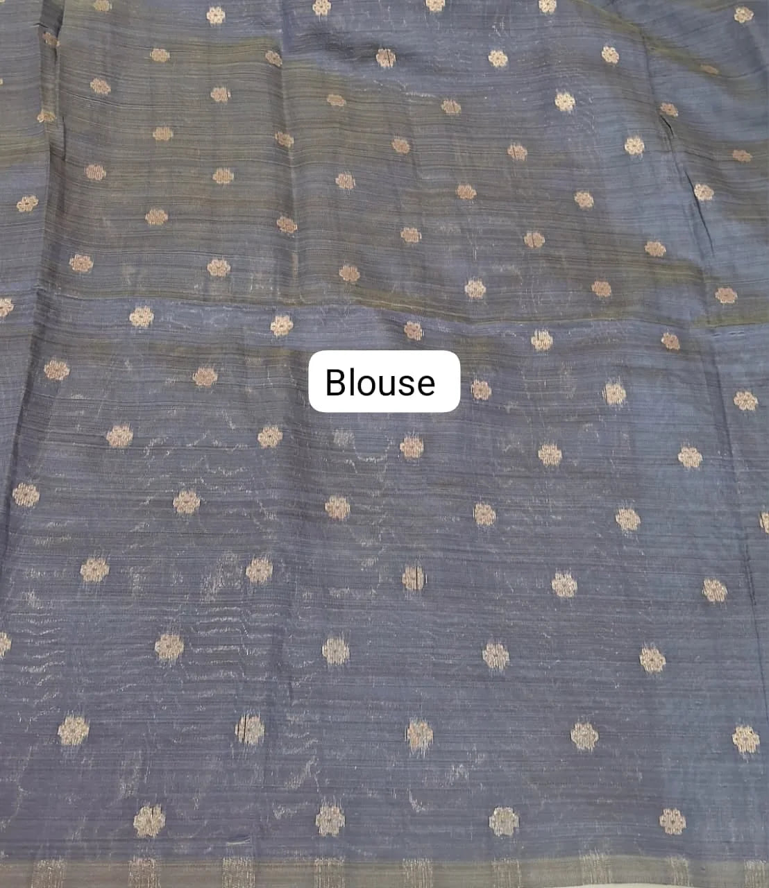 Baby Blue Tussar Saree Blouse