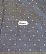 Baby Blue Tussar Saree Blouse