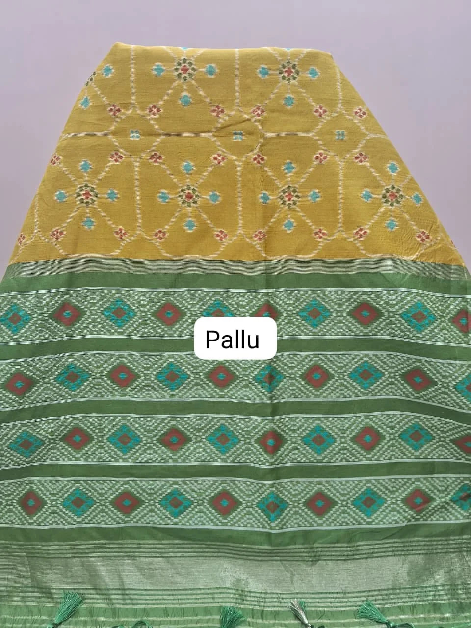 Yellow Tussar Saree Pallu
