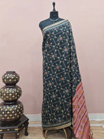 Black Tussar Saree