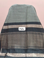 Metal Grey Tussar Saree pallu
