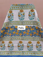 Soft Light Blue Mulmul Zari Cotton Saree pallu