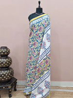 Pista Green Mulmul Zari Cotton Saree